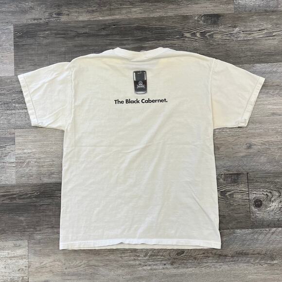 Vintage‎ 90s Fruit of the Loom Jägermaister The Black Cabernet White Mens L Tee - Picture 1 of 8